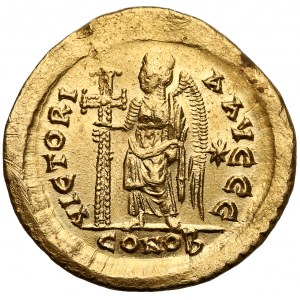 Marcian (Eastern Roman Emperor AD 450-457), AV Solidus, Constantinople mint, 9th officina