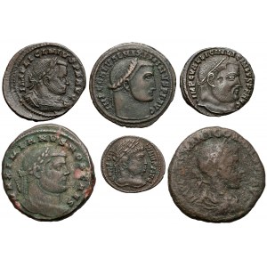Roman Empire: Galerius, Licinius I, Constantine I the Great, Gordian III. Lot of 6 bronze coin