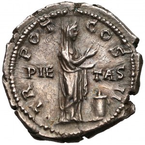 Aeliusz (Cezar 136-138), Denar - Pietas - piękny egzemplarz