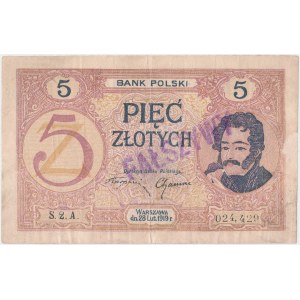 Falsyfikat z epoki 5 złotych 1919