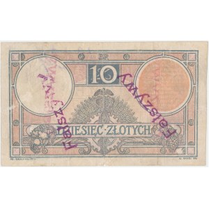Falsyfikat z epoki 10 złotych 1919 - brązowa klauzula