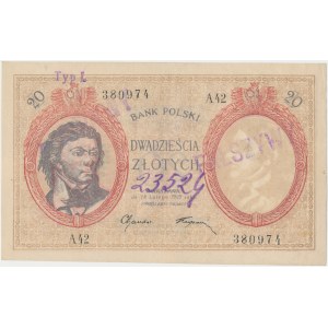 Falsyfikat z epoki 20 złotych 1919