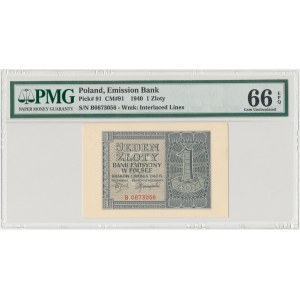 1 złoty 1940 - B - PMG 66 EPQ