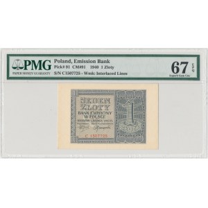 1 złoty 1940 - C - PMG 67 EPQ