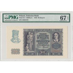 20 złotych 1940 - A - PMG 67 EPQ