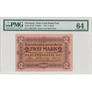 Kowno 2 marki 1918 - PMG 64