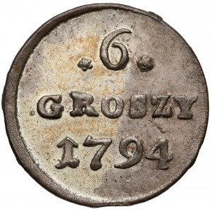 Poniatowski, 6 groszy 1794 - bardzo ładne