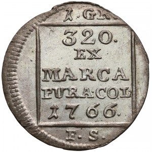 Poniatowski, Grosz srebrny 1766 F.S. - bez napisu - rzadki 