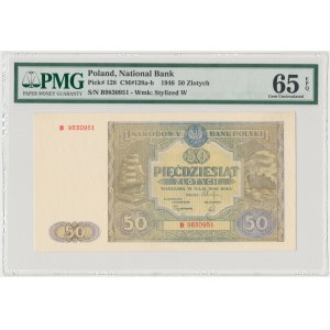 50 złotych 1946 - B - mała litera - PMG 65 EPQ