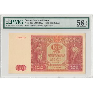100 złotych 1946 - C - mała litera - PMG 58 EPQ
