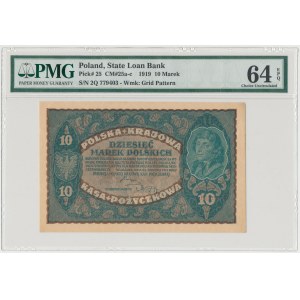 10 mkp 08.1919 - II Serja Q - PMG 64 EPQ