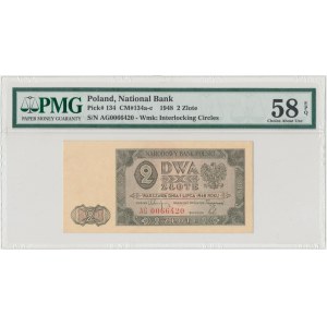 2 złote 1948 - AG - PMG 58 EPQ