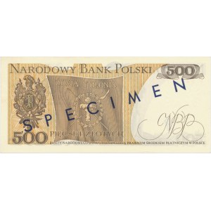 500 złotych 1974 - A - nadruk SPECIMEN tylko na rewersie