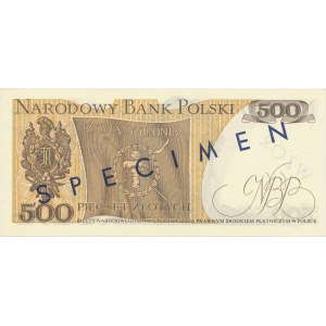 500 złotych 1974 - A - WZÓR / SPECIMEN - numeracja bieżąca - bez numeru wzoru