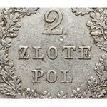 Powstanie Listopadowe, 2 złote 1831 KG - Ł bez belki - NGC AU53