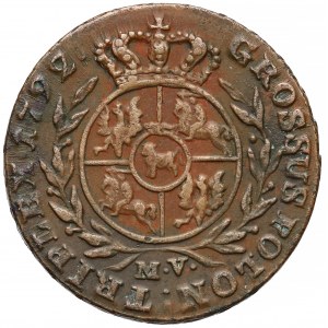 Poniatowski, Trojak Warszawa 1792 M.V. - 'mennica'