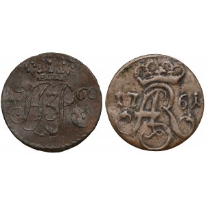 August III Sas, Szelągi Toruń 1760 (piękny) i 1761 (2szt)