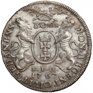 August III Sas, Złotówka (Gulden) 1763 REOE - długie gałązki