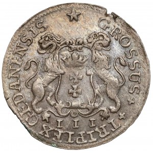 August III Sas, Trojak Gdańsk 1755 - niższa korona