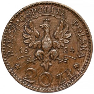 Próba BRĄZ 20 złotych 1924 Monogram