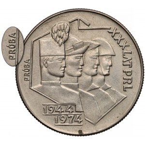 Próba MIEDZIONIKIEL 20 złotych 1974 Górnik, Hutnik... - bez znaku - rzadkość