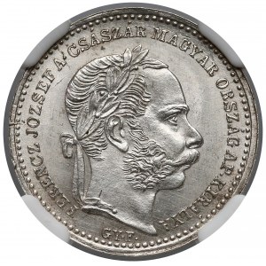 Austro-Węgry, 20 krajcarów 1869 GYF - NGC UNC
