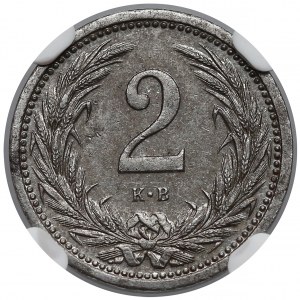 Węgry, 2 fillery 1916 KB - NGC AU58