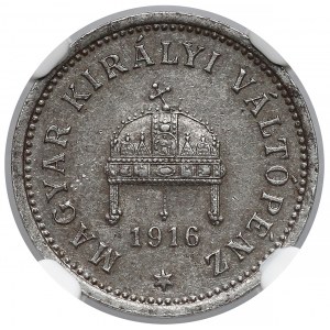 Węgry, 2 fillery 1916 KB - NGC AU58