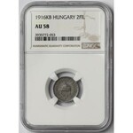 Węgry, 2 fillery 1916 KB - NGC AU58