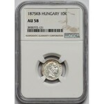 Austro-Węgry, 10 krajcarów 1875 KB - NGC AU58