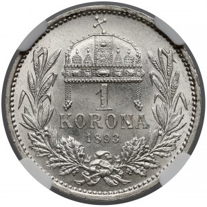 Austro-Węgry, Korona 1893 KB - NGC MS62