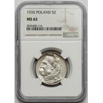 Piłsudski 5 złotych 1935 - NGC MS62