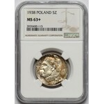 Piłsudski 5 złotych 1938 - NGC MS63+