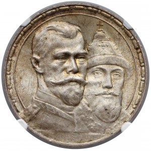 Rosja, Mikołaj II, Rubel 1913, 300 lat Romanowów - NGC MS65