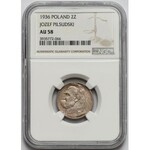 Piłsudski 2 złote 1936 - rzadki rocznik - NGC AU58