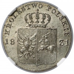 Powstanie Listopadowe, 10 groszy 1831 KG - BEZ KROPKI - NGC MS64