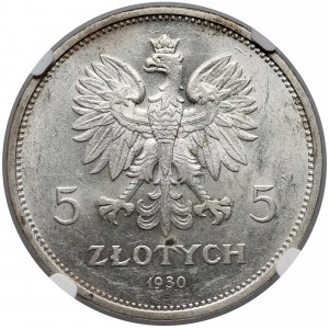 Sztandar 5 złotych 1930 - NGC MS62