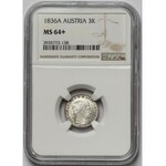 Austria, 3 krajcary 1836-A - NGC MS64+