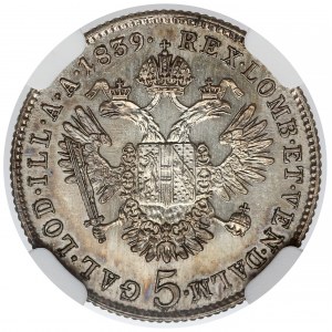 Austria, 5 krajcarów 1839-C - NGC MS61