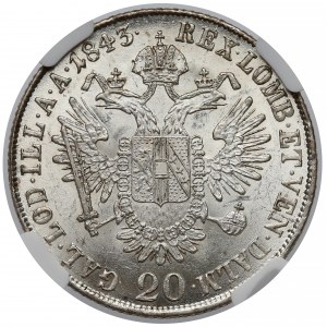 Austria, 20 krajcarów 1843-M - NGC MS61