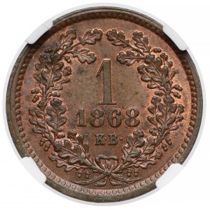 Austro-Węgry, Krajcar 1868 KB - NGC MS64 BN