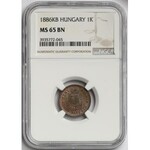 Austro-Węgry, Krajcar 1886 KB - NGC MS65 BN