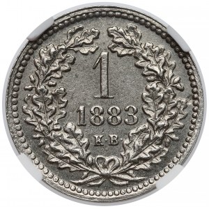 Austro-Węgry, Krajcar 1883 KB - odbitka próbna w niklu - NGC MS65