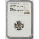 Zygmunt III Waza, Szeląg Wilno 1623 - rozetka - NGC MS63