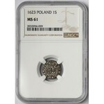 Zygmunt III Waza, Szeląg Bydgoszcz 1623 - NGC MS61