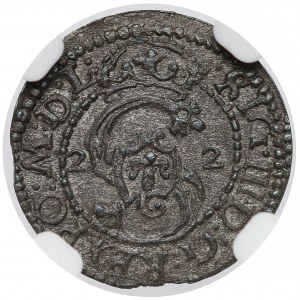 Zygmunt III Waza, Szeląg Wilno 1622 - NGC MS62