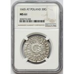 Jan II Kazimierz, Tymf Bydgoszcz 1665 AT - NGC MS61