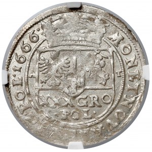 Jan II Kazimierz, Tymf Bydgoszcz 1666 AT - NGC MS61