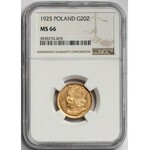 20 złotych 1925 Chrobry - NGC MS66 (MAX)