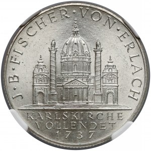 Austria, 2 szylingi 1937 Fischer von Erlach - NGC MS64